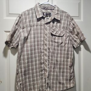 Realtree Tan and White Checkered Button Down Shirt